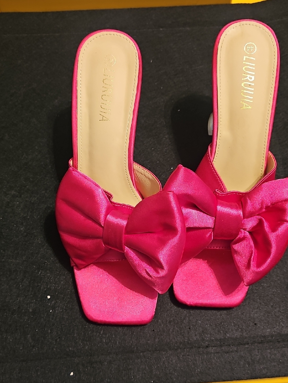 Hot Pink Bow Slide Sandals for Women